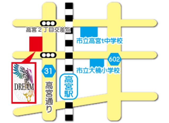 地図 アミューズメント麻雀ドリーム高宮店